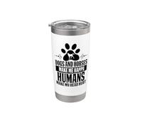 Funny Dogs and horse make me happy human make my head hurt Vaso térmico de acero inoxidable de doble pared