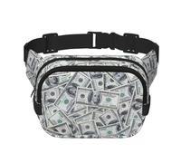 Funny Dollar Money - Cangurera con cremallera y correa ajustable para correr, ciclismo, Black, Talla única