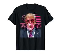Funny Donald Trump Bubble Gum Pink 4 de julio bandera estadounidense Camiseta