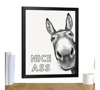 Funny Donkeyy Bathroom Art - Funny Framed Wall Print, 12x16 Inch Framed Donkeyy Bathroom Poster, Humorous Toilet Wall Decoration for Home, Restroom, Toilet, Bedroom, Living Room, Apartment, Gift
