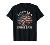 Funny Dont Be Dumb Bass Fish Día del Padre Regalo Papá Pesca Camiseta