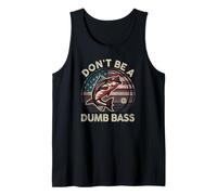 Funny Dont Be Dumb Bass Fish Día del Padre Regalo Papá Pesca Camiseta sin Mangas
