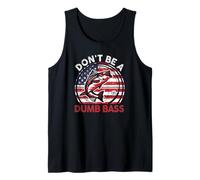 Funny Dont Be Dumb Bass Fish Día del Padre Regalo Papá Pesca Camiseta sin Mangas