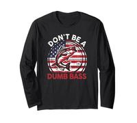 Funny Dont Be Dumb Bass Fish Día del Padre Regalo Papá Pesca Manga Larga