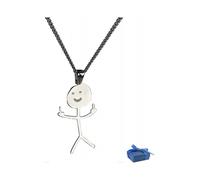 Funny Doodle Necklace, Personalized Happy Smiley Face Middle Finger Necklace