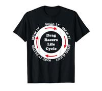 Funny Drag Racers Life Cycle Coche Chico Diciendo Cita para Hombres Camiseta gráfica económica, Hombre, Negro, L