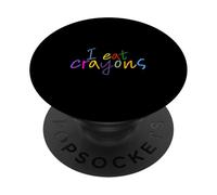 Funny Drawing Adult Coloring Art Teacher - I Eat Crayons PopSockets PopGrip Adhesivo