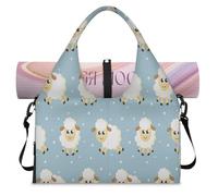 Funny Dreams - Bolsa deportiva de lona con diseño de ovejas para mujeres y hombres, bolsa de fin de semana con compartimento para zapatos, bolsa de equipaje para yoga, gimnasio, viajes, color, L,