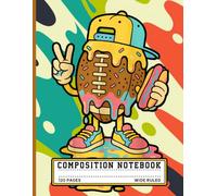 Funny Dripping American Football Hot Dog Composition Notebook: Wide Ruled Lined Paper Journal for Youth Athletes, Kids, Sports Coaches, Game Day & School Writing
