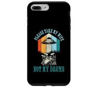 Funny Drummer Drumming Drum Kit Percussion Wife UFO Aliens Carcasa para iPhone 7 Plus/8 Plus