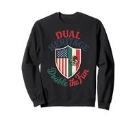 Funny Dual Heritage DNA Mexican American Pride Art Mujeres Hombres Sudadera