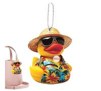 Funny Duck Car Ornament - Dashboard Toy for Vehicle Decoration | Soft Rubber Duck with Propeller Helmet, Adhesive Mount, Vibrant Car Decor Accessory for Drivers, Bikers 2.28x0.12x3.15 in