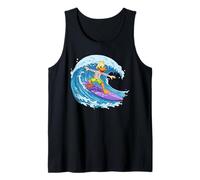 Funny Duck está surfeando una ola del océano 1 - Fan Fun Camiseta sin Mangas