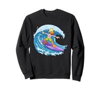 Funny Duck está surfeando una ola del océano 1 - Fan Fun Sudadera
