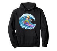 Funny Duck está surfeando una ola del océano 1 - Fan Fun Sudadera con Capucha