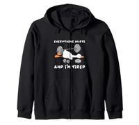 Funny Duck Everything Hurts and I'm Cansado Entrenamiento Fitness Sudadera con Capucha