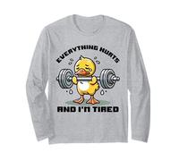 Funny Duck Fitness Everything Hurts and I'm Tired Manga Larga