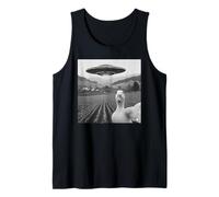Funny Duck Selfie UFO Alien Photo Mallard Duck Lover Camiseta sin Mangas