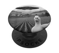 Funny Duck Selfie UFO Alien Photo Mallard Duck Lover PopSockets PopGrip Adhesivo