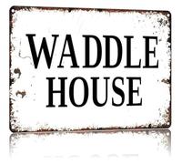 Funny Duck Sign Waddle House Vintage Aluminum Tin Sign for Farmhouse Kitchen Wall-Art Bird Lover Gift Backyard Porch Decor 8 X 12 in