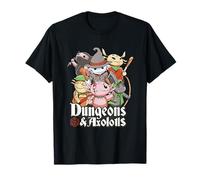 Funny Dungeon Axolotl Wizards And Warriors Medieval D20 Dados Camiseta