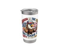 Funny Eagle Mullet 4 de julio Hotdog y cerveza Vaso térmico de acero inoxidable de doble pared