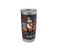 Funny Eagle Mullet 4 de julio Hotdog y cerveza Vaso térmico de acero inoxidable de doble pared