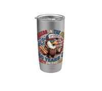 Funny Eagle Mullet 4 de julio Hotdog y cerveza Vaso térmico de acero inoxidable de doble pared
