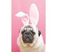 Funny Easter Bunny Dog Journal: Cute Pug Notebook for Spring (6x9, 100 Lined Pages)