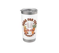 Funny Easter Bunny Just Here for the Carrots Vaso térmico de acero inoxidable de doble pared