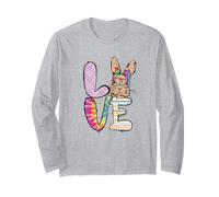 Funny Easter Bunny with Glasses For Women and Rabbit Lover Manga Larga