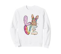 Funny Easter Bunny with Glasses For Women and Rabbit Lover Sudadera