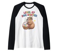 Funny Easter Capybara Level 67 Egg Hunter Huevos de Pascua Niños Camiseta Manga Raglan