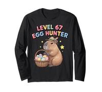 Funny Easter Capybara Level 67 Egg Hunter Huevos de Pascua Niños Manga Larga