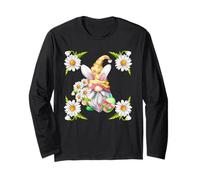 Funny Easter GNOME Graphic For Women Teachers and Daisy Mom Manga Larga