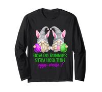 Funny Easter Workout GNOME Pun For Gym Women For Exercise Manga Larga