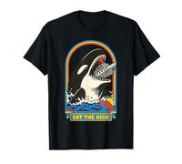 Funny Eat The Rich Shirt Ballena Orca Meme Retro Camiseta