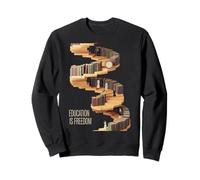 Funny Education Is Freedom Saying Book Shelf Power Mujeres Hombres Sudadera