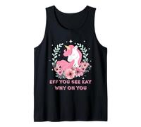 Funny Eff You - Lucky & Magical Unicorn Spirit Animal, para Mujer Camiseta sin Mangas