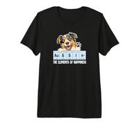 Funny Elements of Happiness Black Australian Shepherd Lover Camiseta Premium