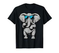 Funny Elephant With Sunglasses Cute African Animals Humor Camiseta