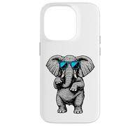 Funny Elephant With Sunglasses Cute African Animals Humor Carcasa para iPhone 14 Pro