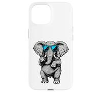Funny Elephant With Sunglasses Cute African Animals Humor Carcasa para iPhone 15