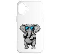 Funny Elephant With Sunglasses Cute African Animals Humor Carcasa para iPhone 16 Plus