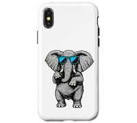 Funny Elephant With Sunglasses Cute African Animals Humor Carcasa para iPhone X/XS