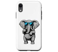 Funny Elephant With Sunglasses Cute African Animals Humor Carcasa para iPhone XR