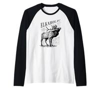 Funny Elk Hunting - Elkaholic For Hunters Camiseta Manga Raglan