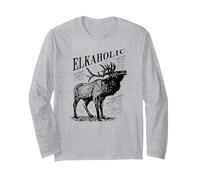 Funny Elk Hunting - Elkaholic For Hunters Manga Larga