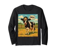 Funny Emooo Cow Halloween gótico punk estilo grunge Manga Larga
