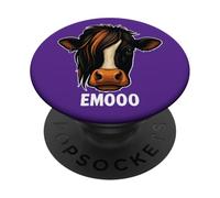 Funny Emooo Cow Halloween gótico punk estilo grunge PopSockets PopGrip Adhesivo